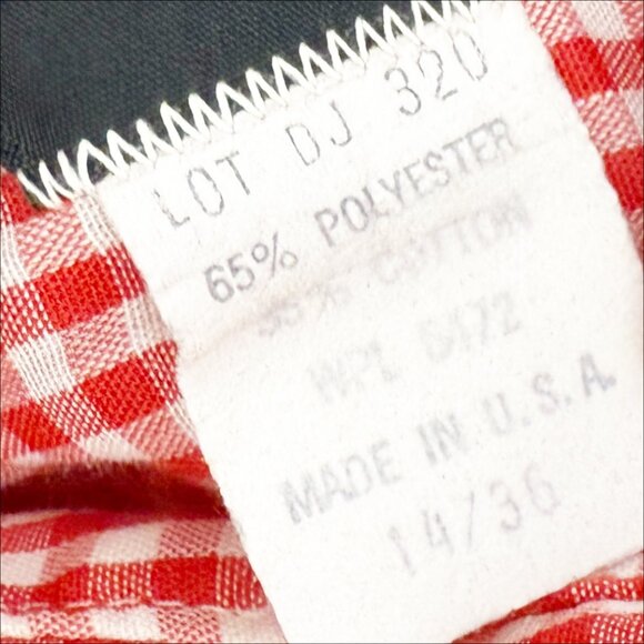 Dickson Jenkins Pearl Snap Red Gingham Plaid Shirt Western 14/36 Men's - Picture 6 of 7